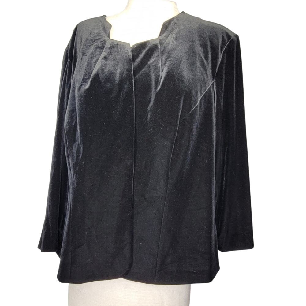 Jessica Howard Black Velvet Blazer Size 18W